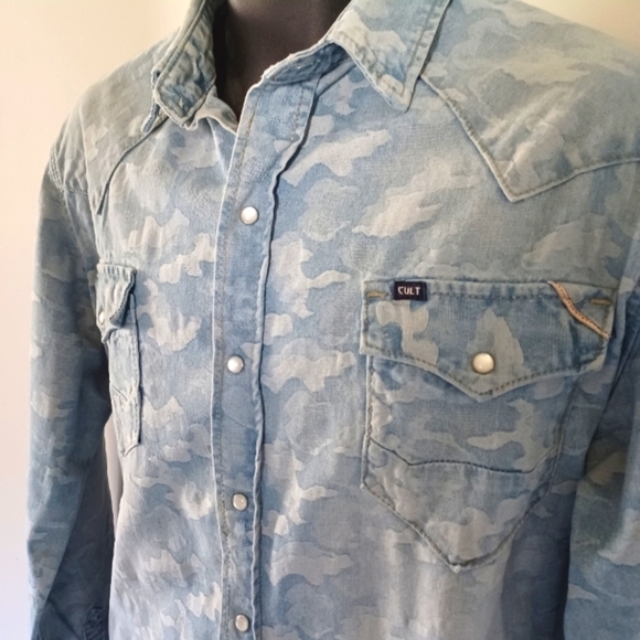 CULT OF INDIVIDUALITY Clint Western Denim Shirt - Picture 2 of 8